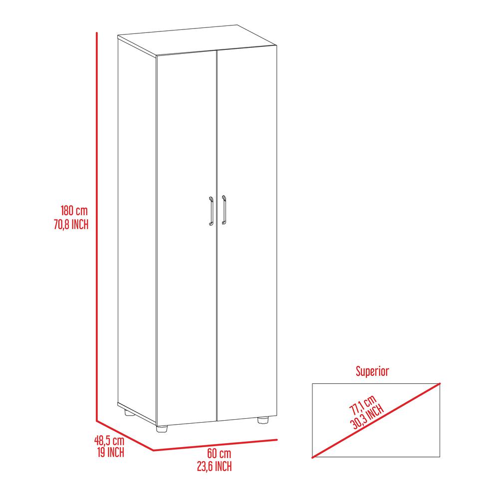 Slim Armoire Barkley, Bedroom, Black. Picture 7