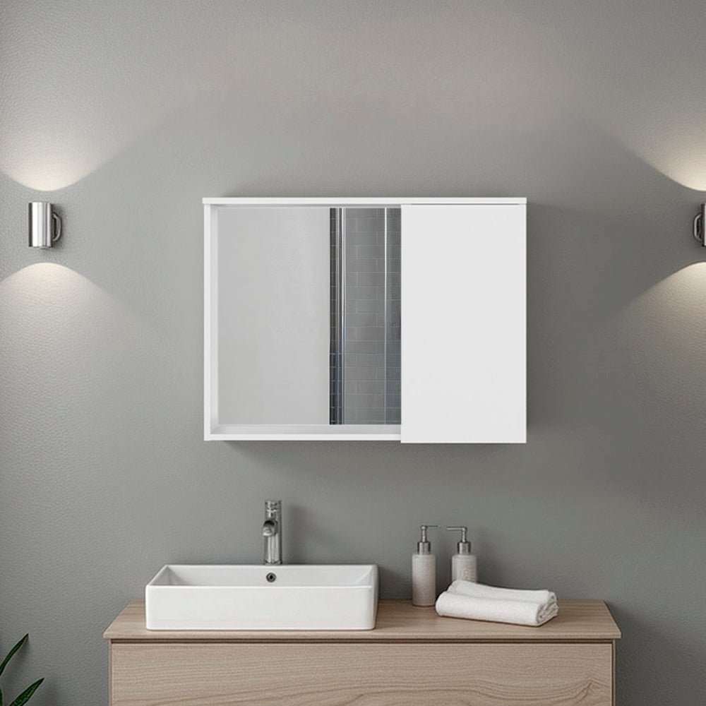 Irwin Modern Medicine Cabinet with Mirror – White Manufactured Wood Finish. Picture 5