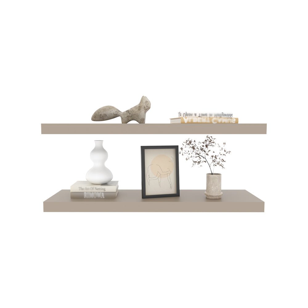 Floating Shelf Dallas, Living Room, Taupe. Picture 4