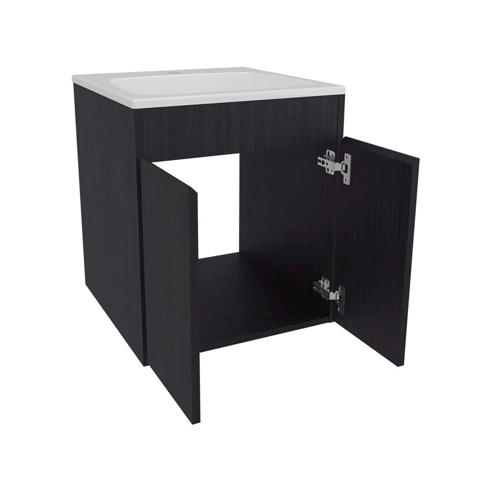 Dublin Vanity Kronos, Modern Floating Black Wood Cabinet , Wall Mounted. Picture 4