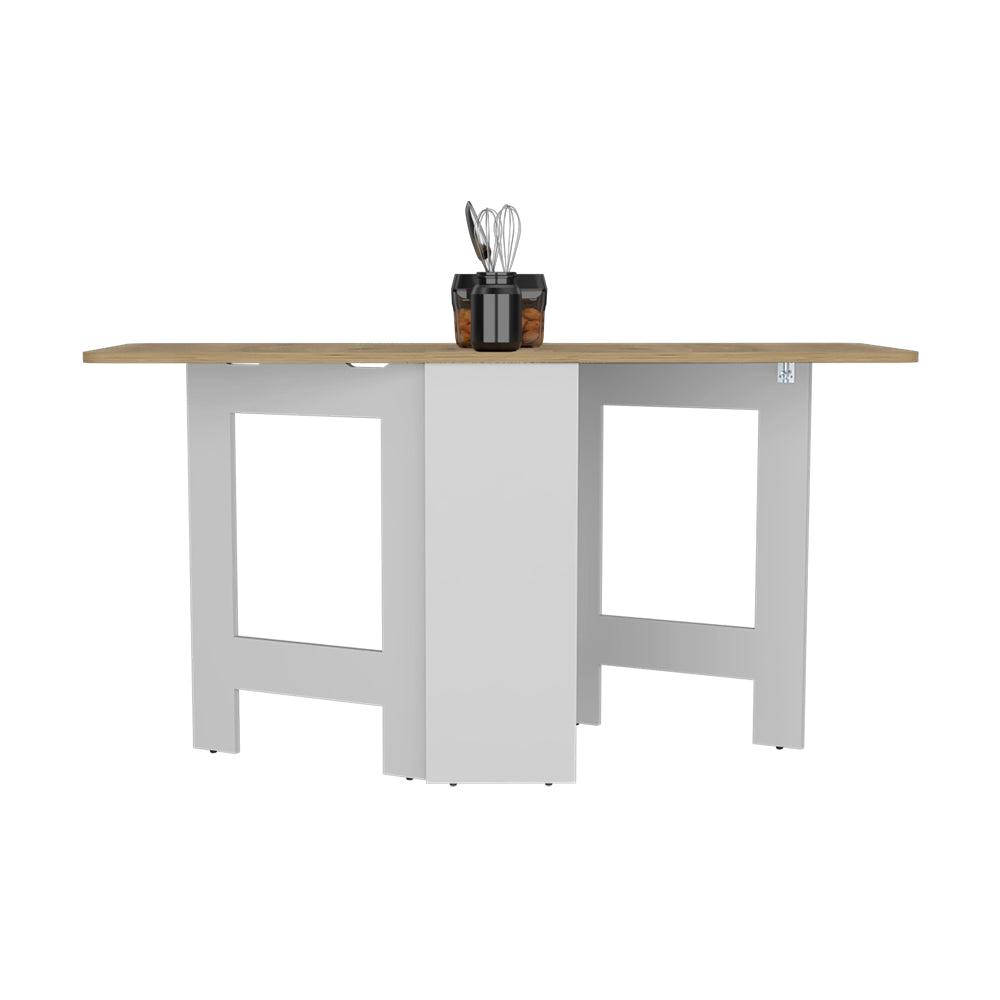 Folding Dining Table Evart, Living Room, White / Macadamia. Picture 4