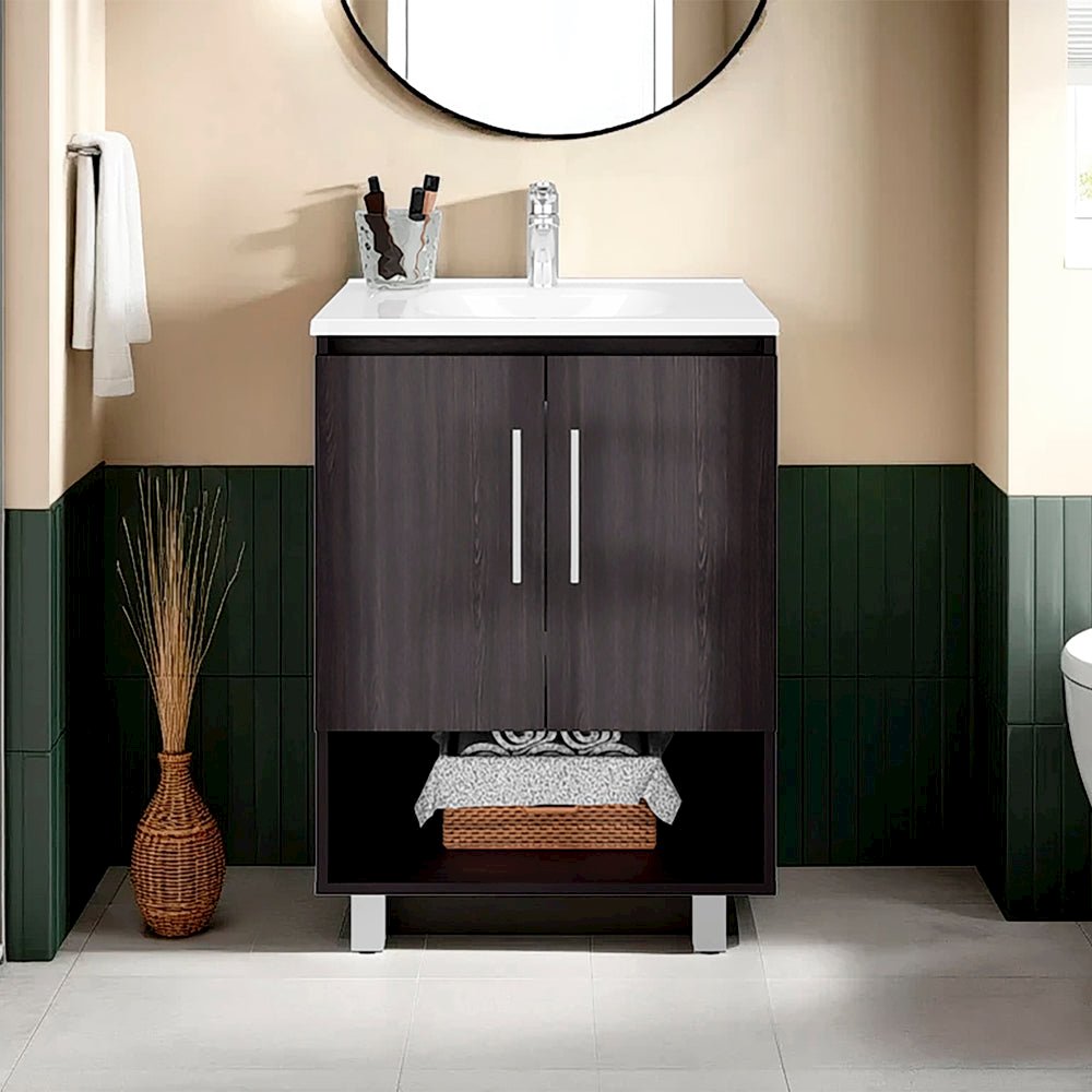 Conrad Bathroom Vanity Kronos Wengue, Modern Freestanding Sink Cabinet. Picture 2