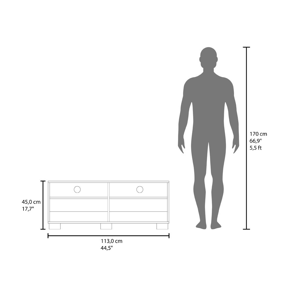 Tanner TV Stand, 2 Shelves, Open Storage, Living Room. Picture 5