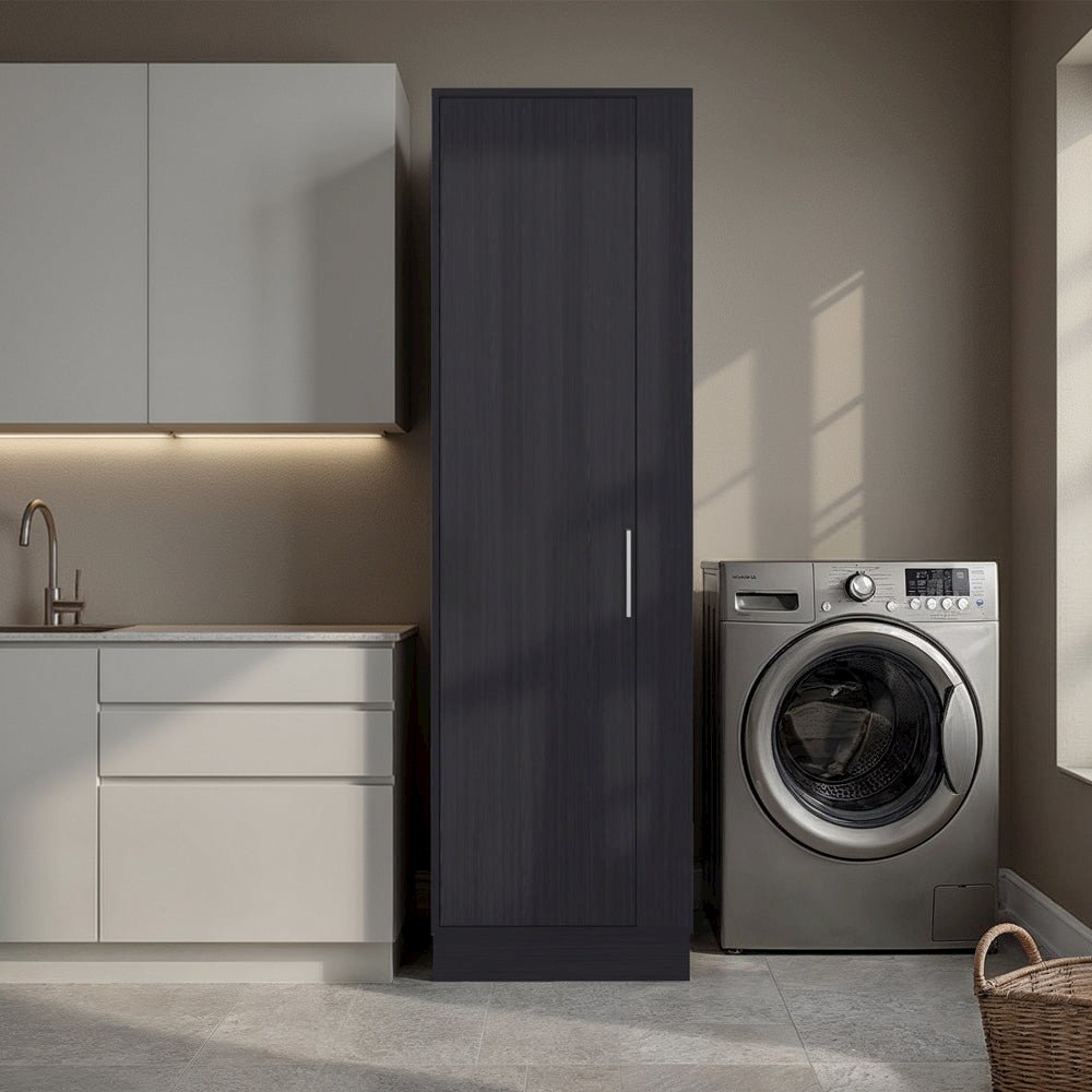 Storage Cabinet Manika, Laundry, Black. Picture 6