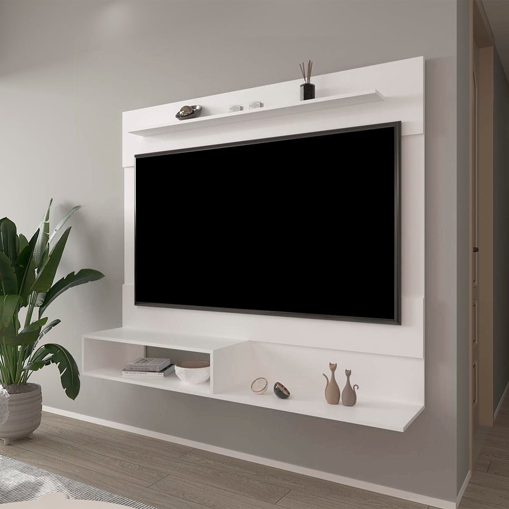 Floating Entertainment Center Albuquerque, Living Room, White. Picture 4