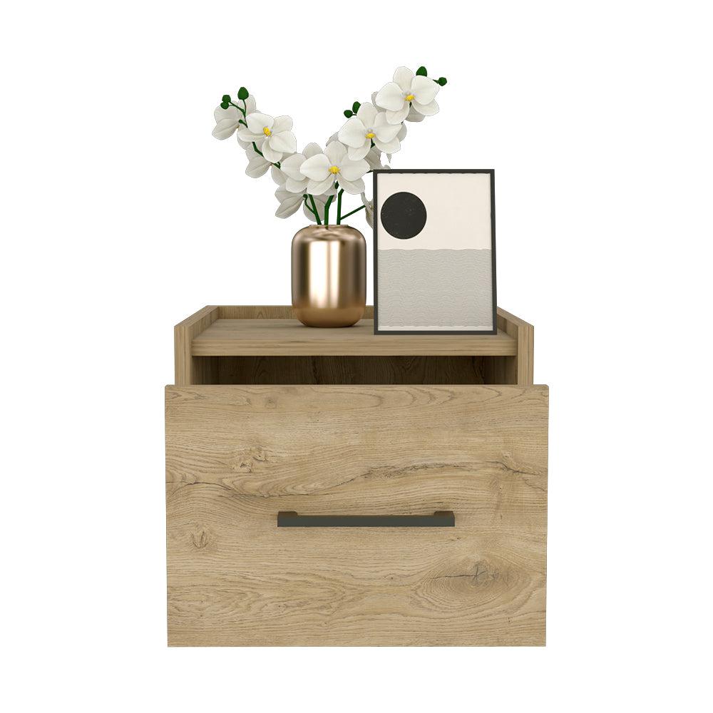 Floating Nightstand Calion, Bedroom, Macadamia. Picture 2