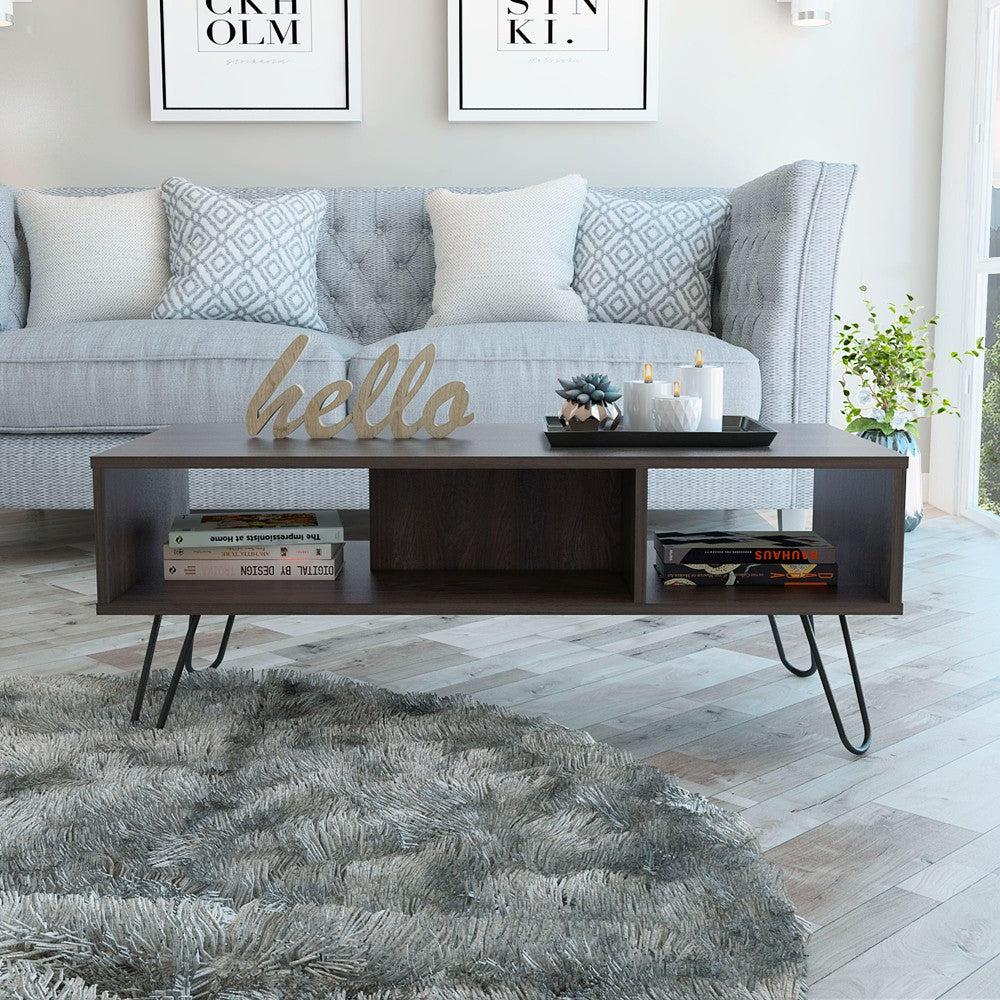 Coffee Table Minnesota, Two Shelves, Carbon Espresso Finish. Picture 1