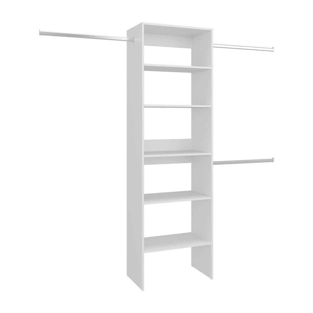 Cassville Closet System White – Open Wardrobe Organizer with Shelves. Picture 1