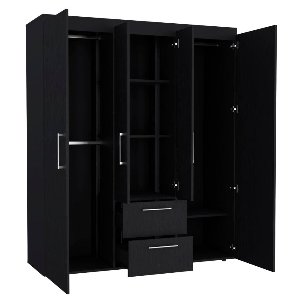 Armoire Elma, Bedroom, Black. Picture 6