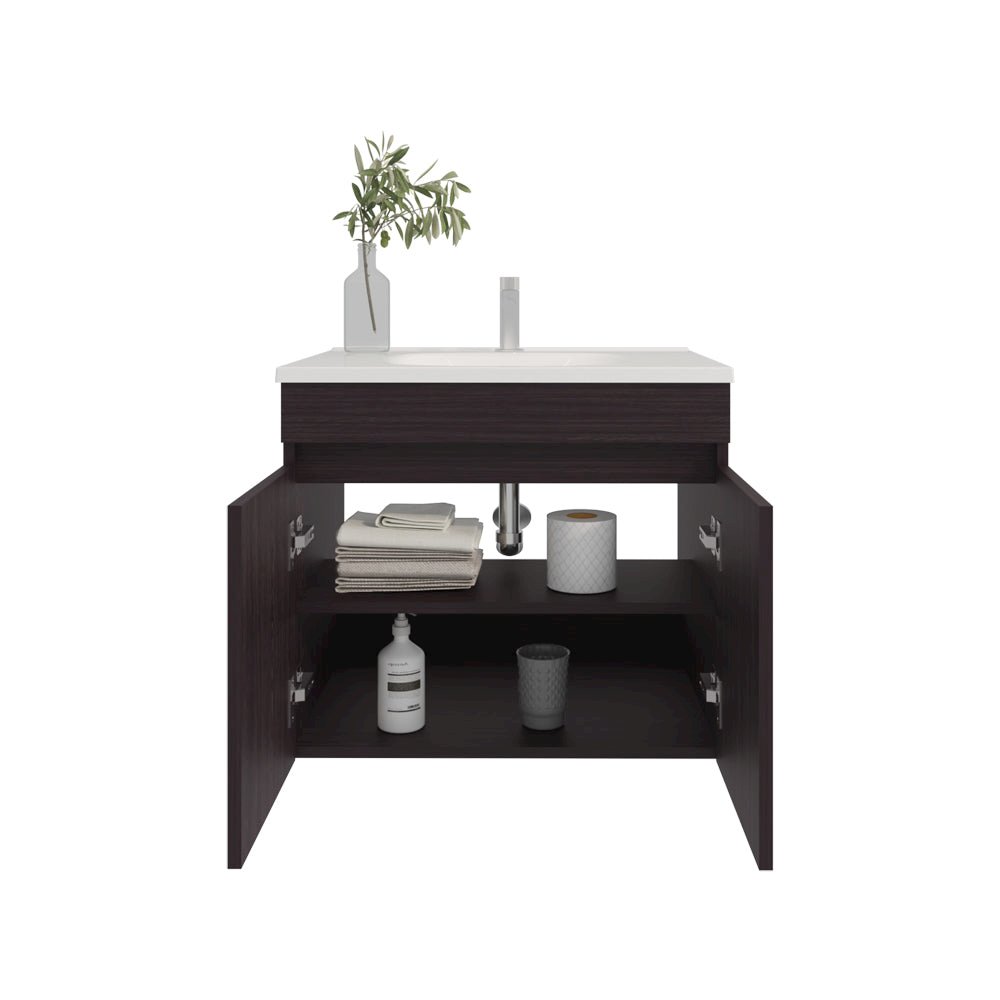 Colville Vanity Sink Wall Mounted, Two Doors, Compact Floating Design. Picture 3