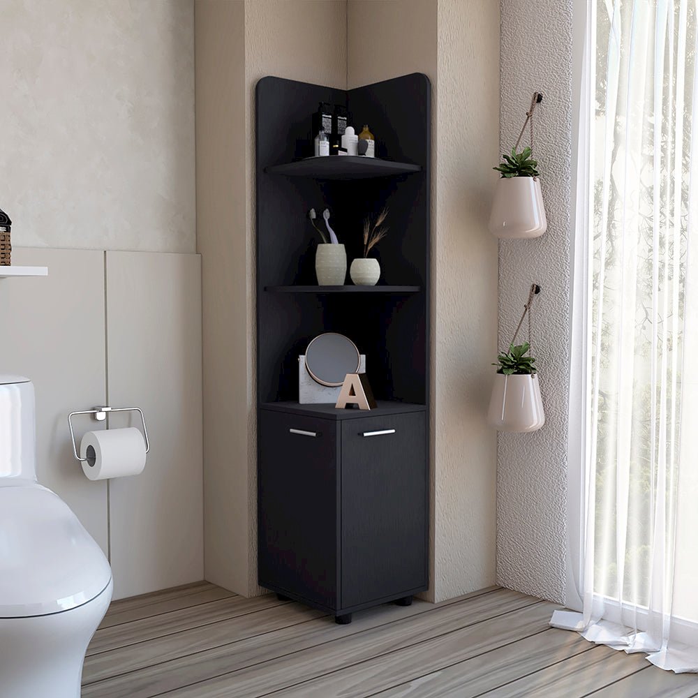 Freestanding Cabinet Kairatu , Bathroom, Black. Picture 2
