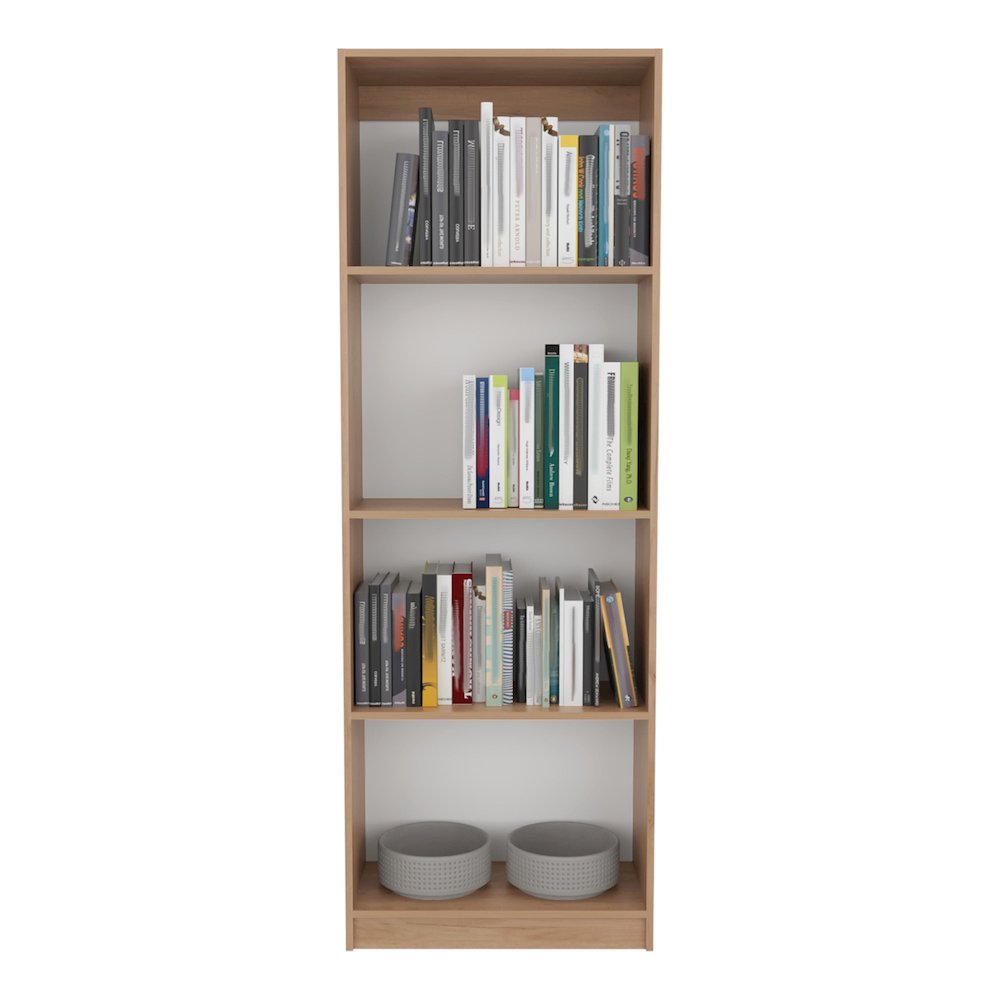 Verdi Bookcase, 5 Shelves, Macadamia/White Manufactured Wood. Picture 4