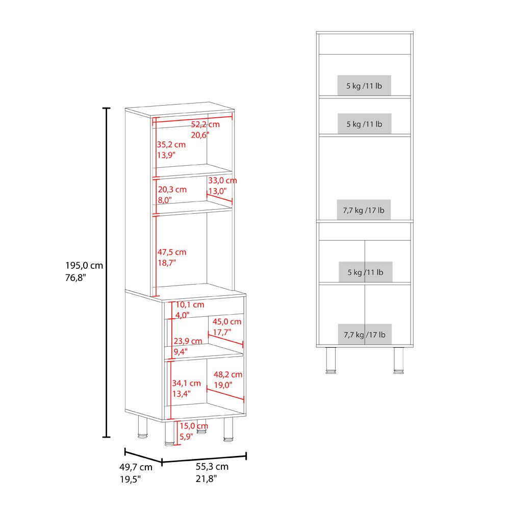 SOHAM Kitchen Pantry Cabinet – Tall Storage Unit, Beige Manufactured Wood Finish. Picture 4