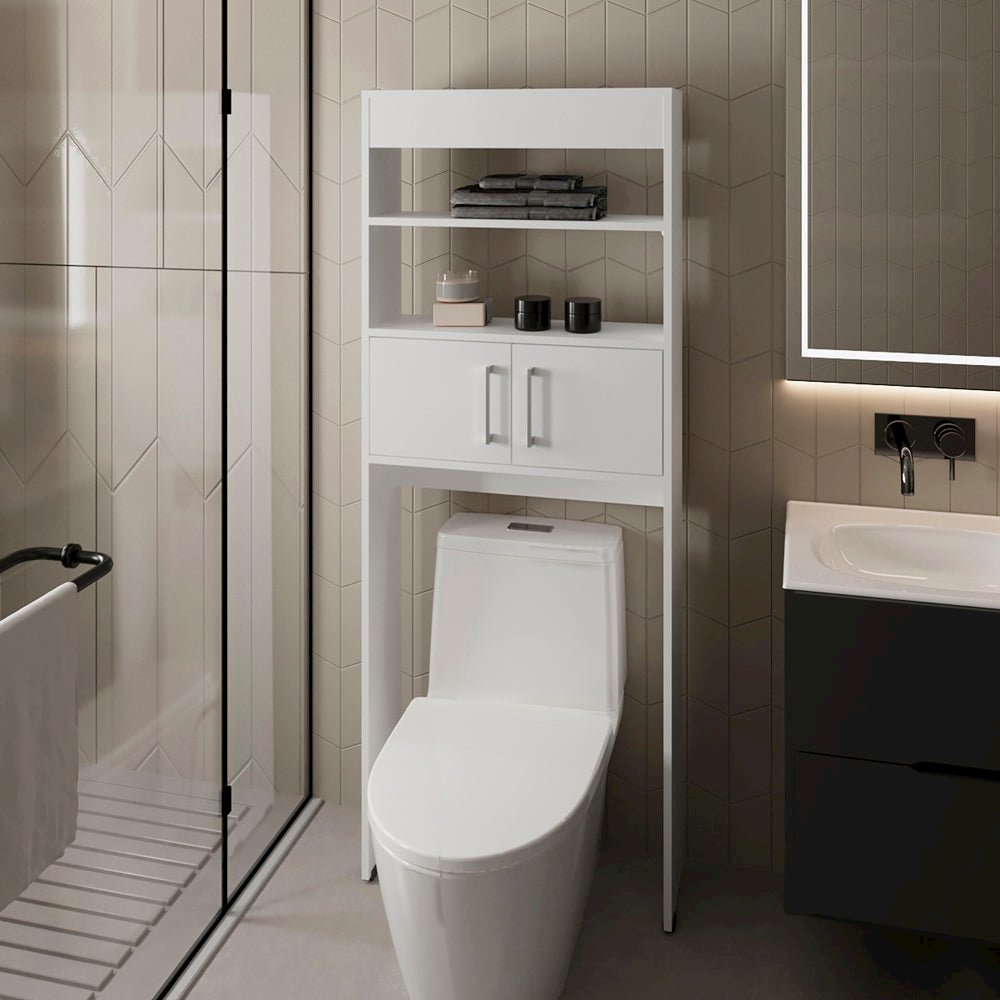 Over The Toilet Cabinet Jozz, Bathroom, White. Picture 2