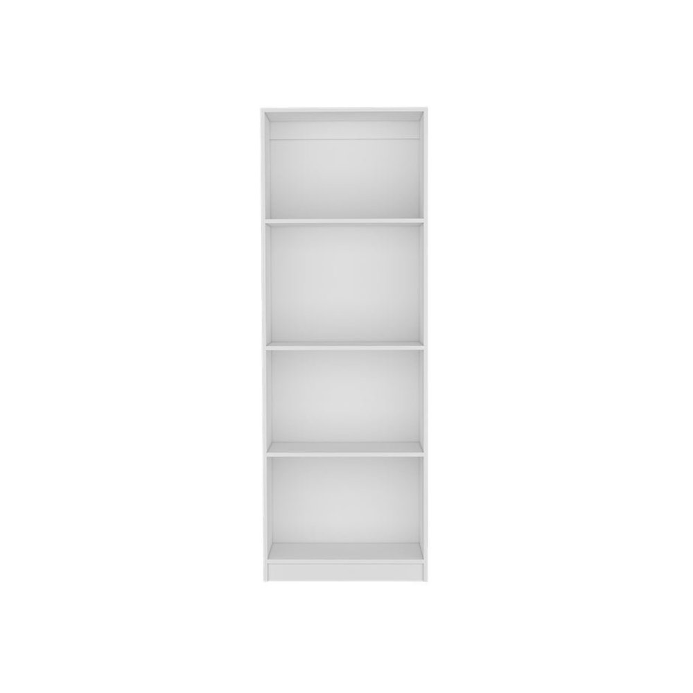 Bookcase Benzoni with Modern Multi-Tier Storage Shelves, White. Picture 1