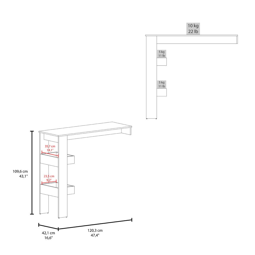 Othello Table, Contemporary Table with Open Shelves for Kitchen. Picture 6