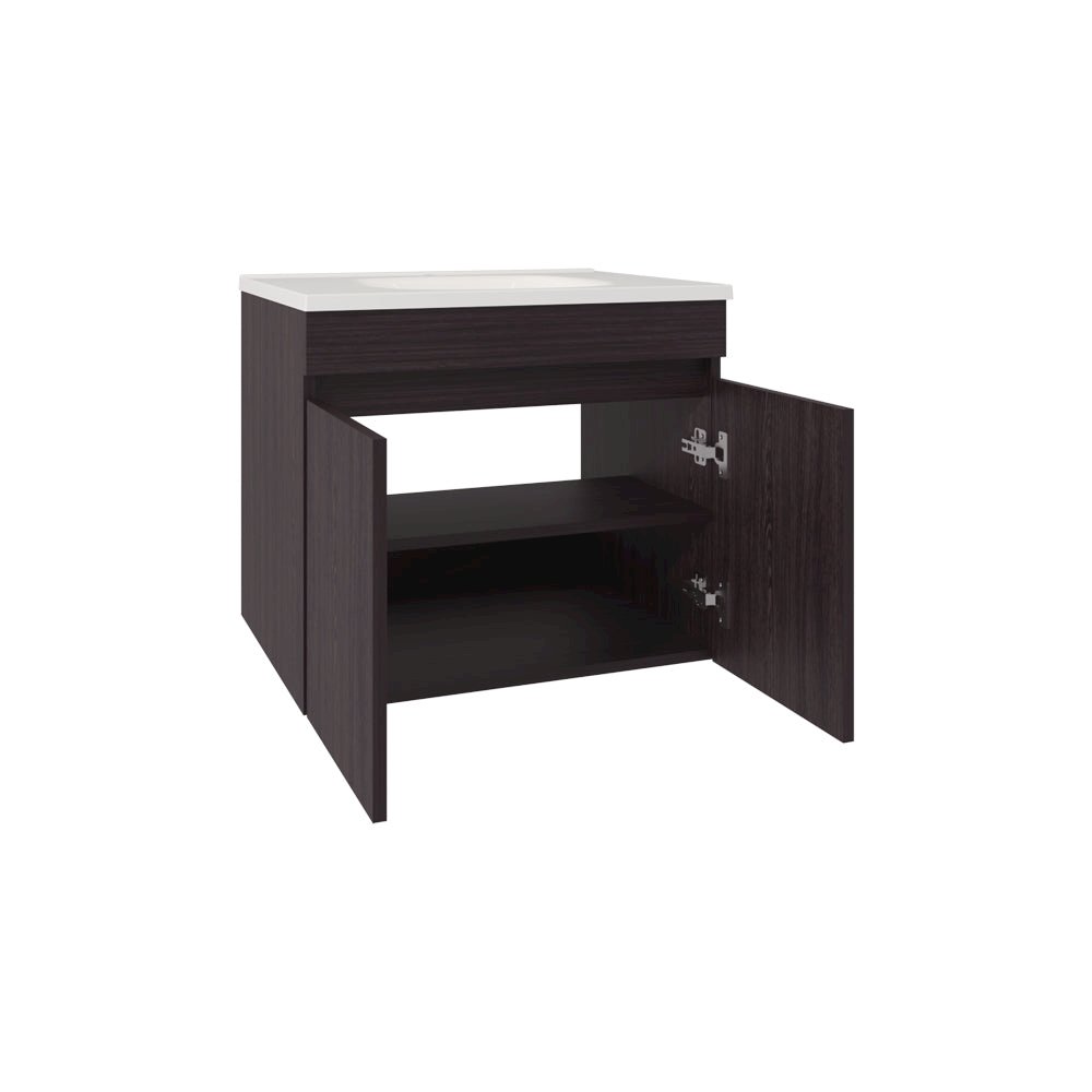 Colville Vanity Sink Wall Mounted, Two Doors, Compact Floating Design. Picture 4