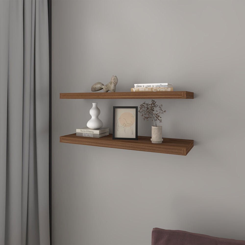 Floating Shelf Dallas, Living Room, Mahogany. Picture 2