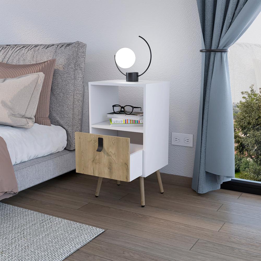 Nightstand A Magness, Living Room, White / Macadamia. Picture 5