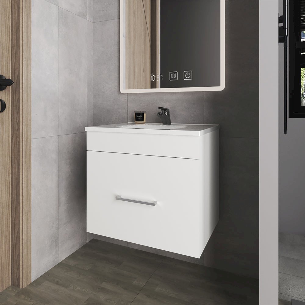 Arequipa Hatta Bathroom Vanity Kronos – Modern Floating Sink Cabinet. Picture 2