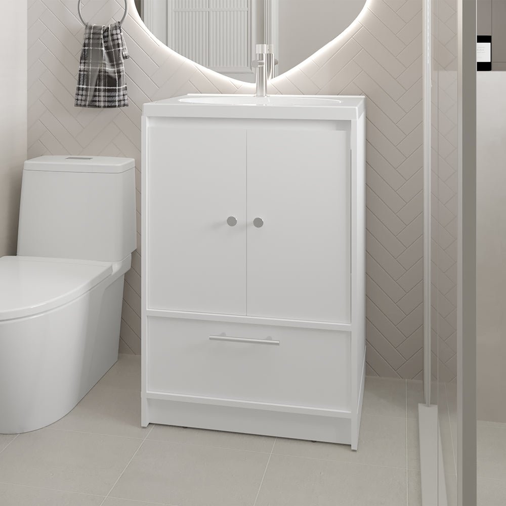 Bathroom Vanity 60 Kronos, Black, for Bathroom, integrated ceramic sink. Picture 2