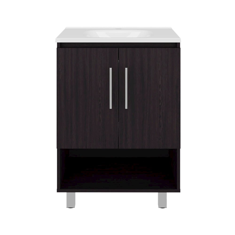 Conrad Bathroom Vanity Kronos Wengue, Modern Freestanding Sink Cabinet. Picture 1