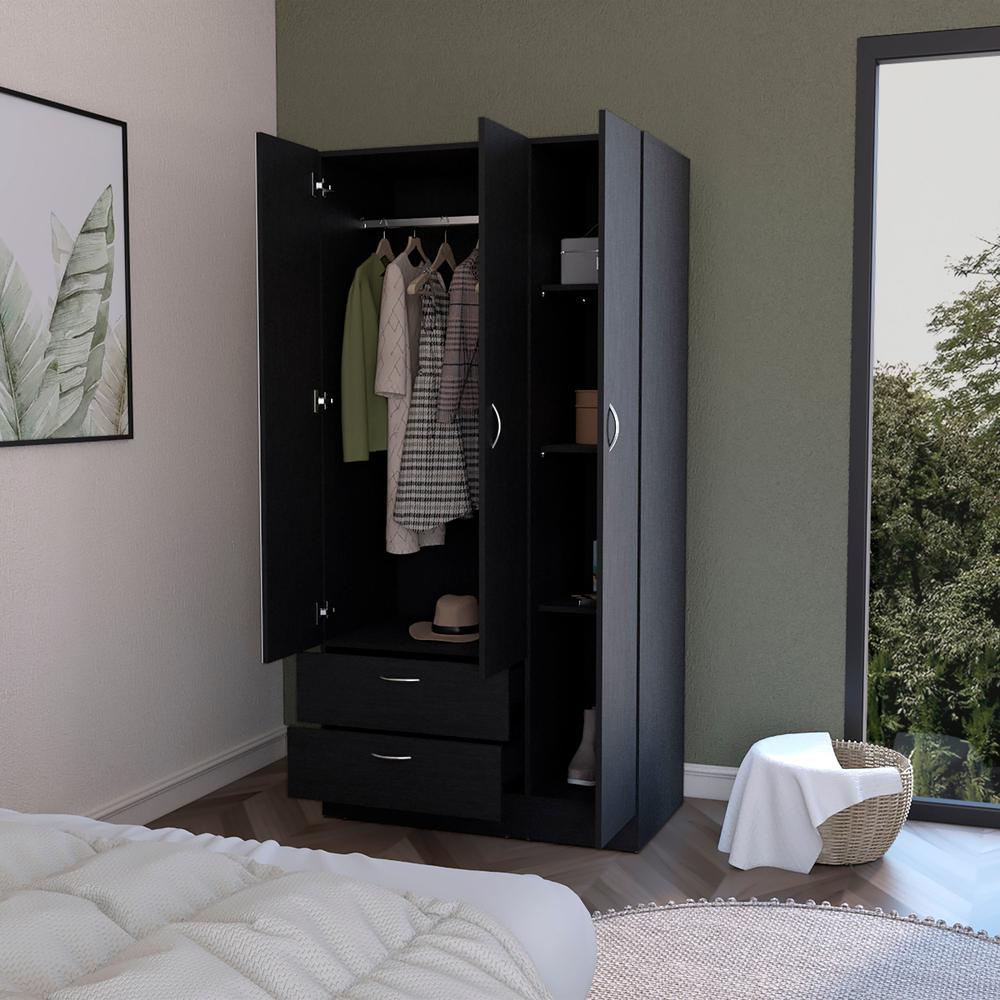 Armoire Haddam, Bedroom, Black. Picture 5