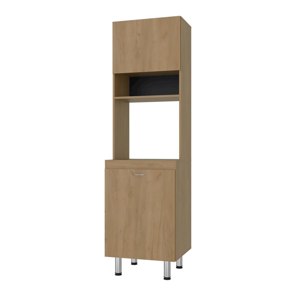 SOHAM Kitchen Pantry Cabinet – Tall Storage Unit, Beige Manufactured Wood Finish. Picture 3