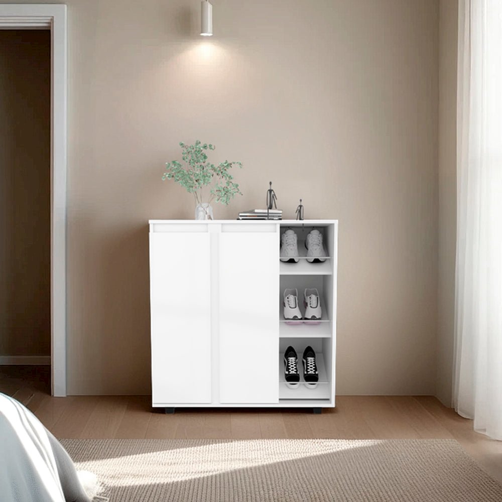 Dover Shoe Rack, 2 Doors with Sliding Mechanism, 11 Spacious Shelves. Picture 2