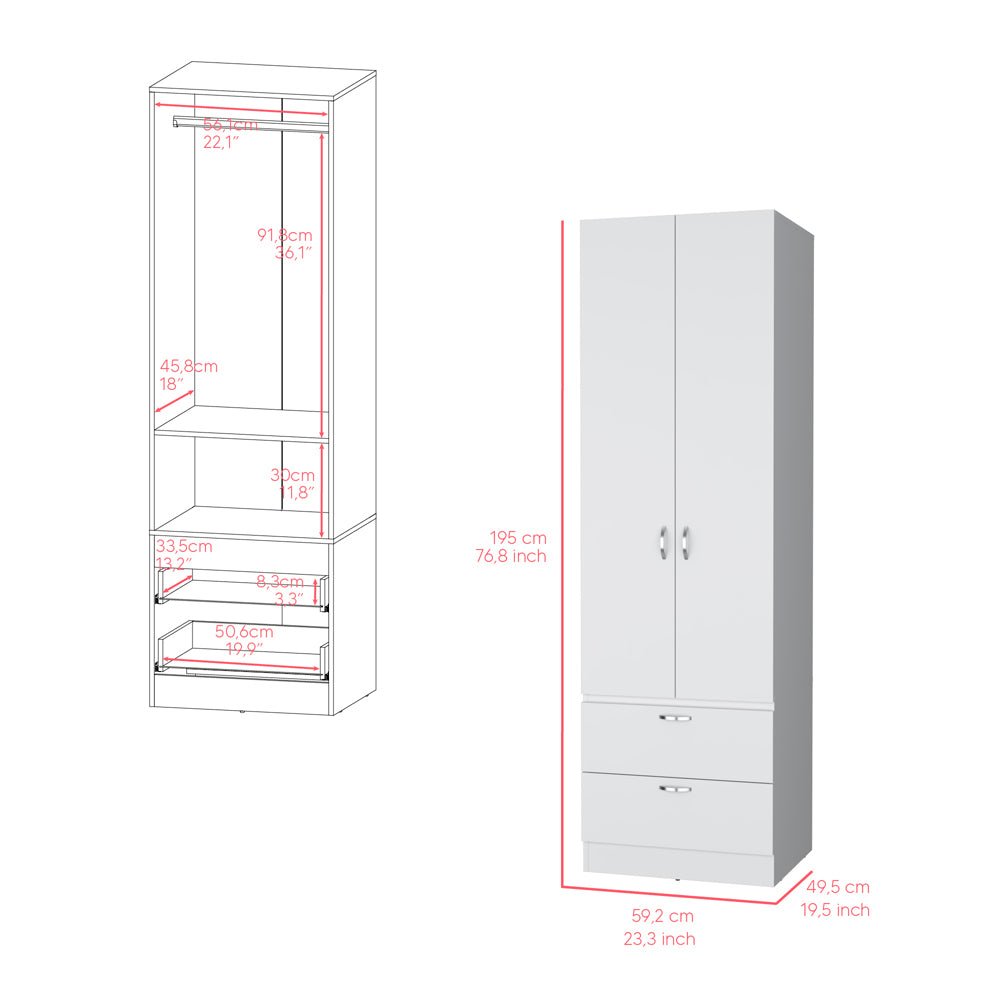 Armoire Marlton, Bedroom, White. Picture 3