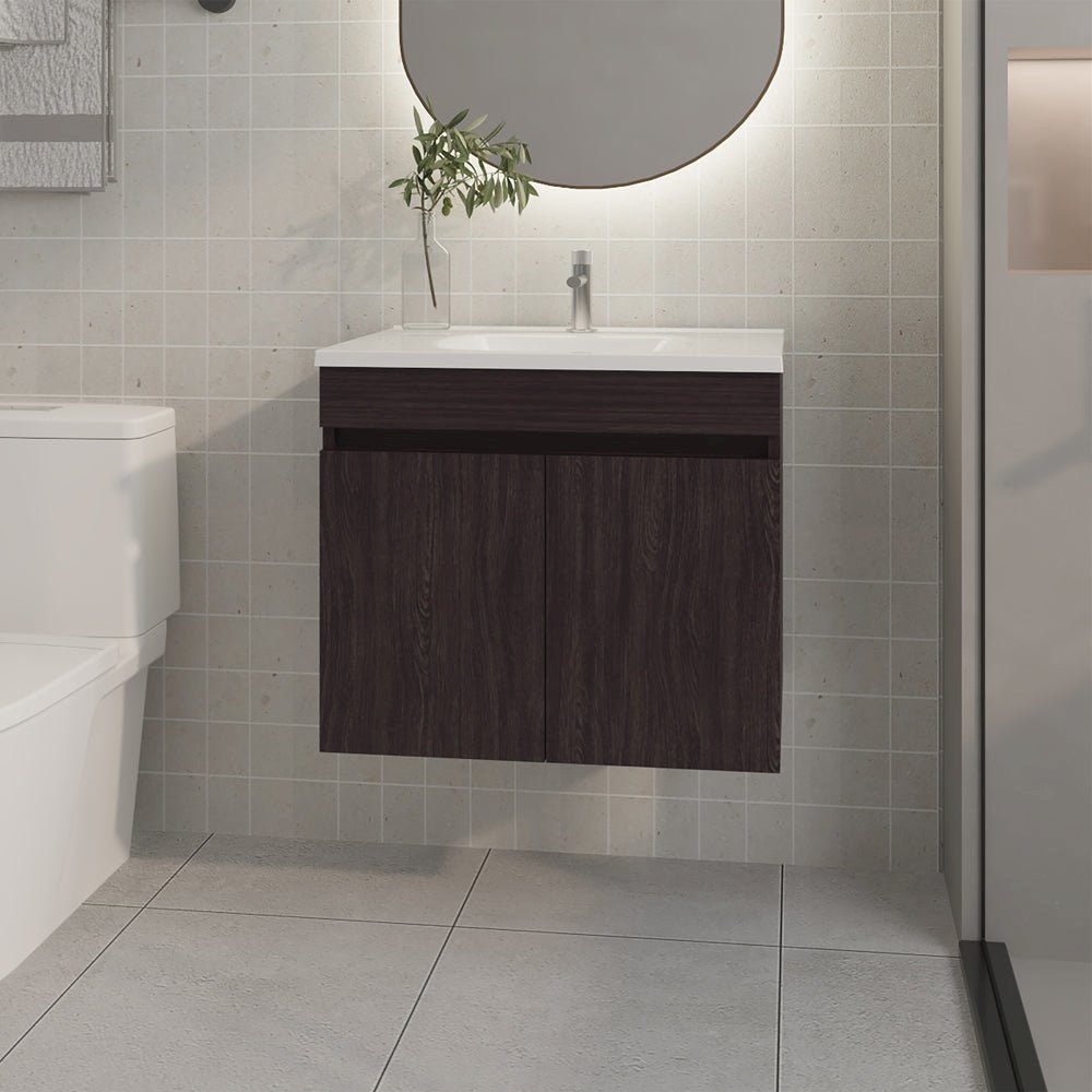Colville Vanity Sink Wall Mounted, Two Doors, Compact Floating Design. Picture 2