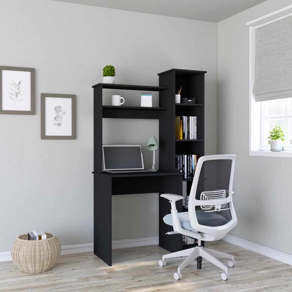 Desk Logan, Five Cubbies, Black Wengue Finish. Picture 1