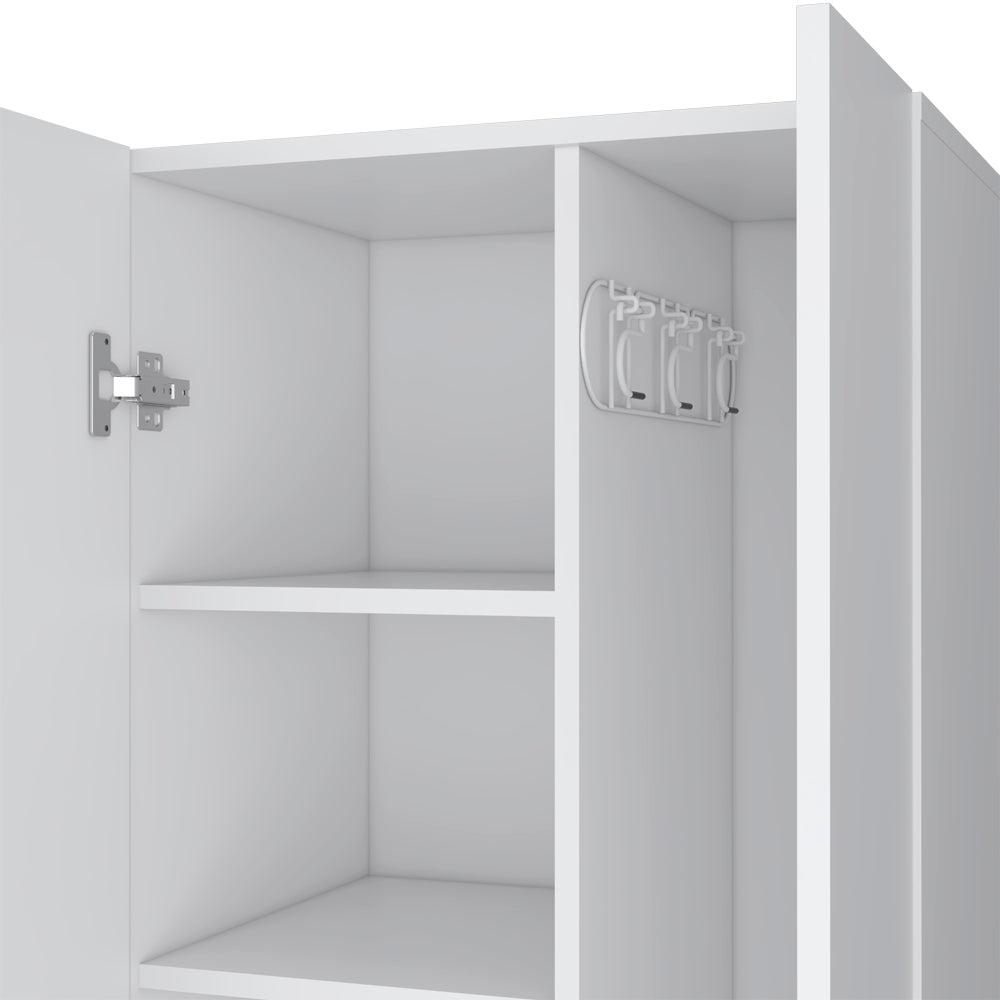 Broom Cabinet Lucin, Garage, White. Picture 5