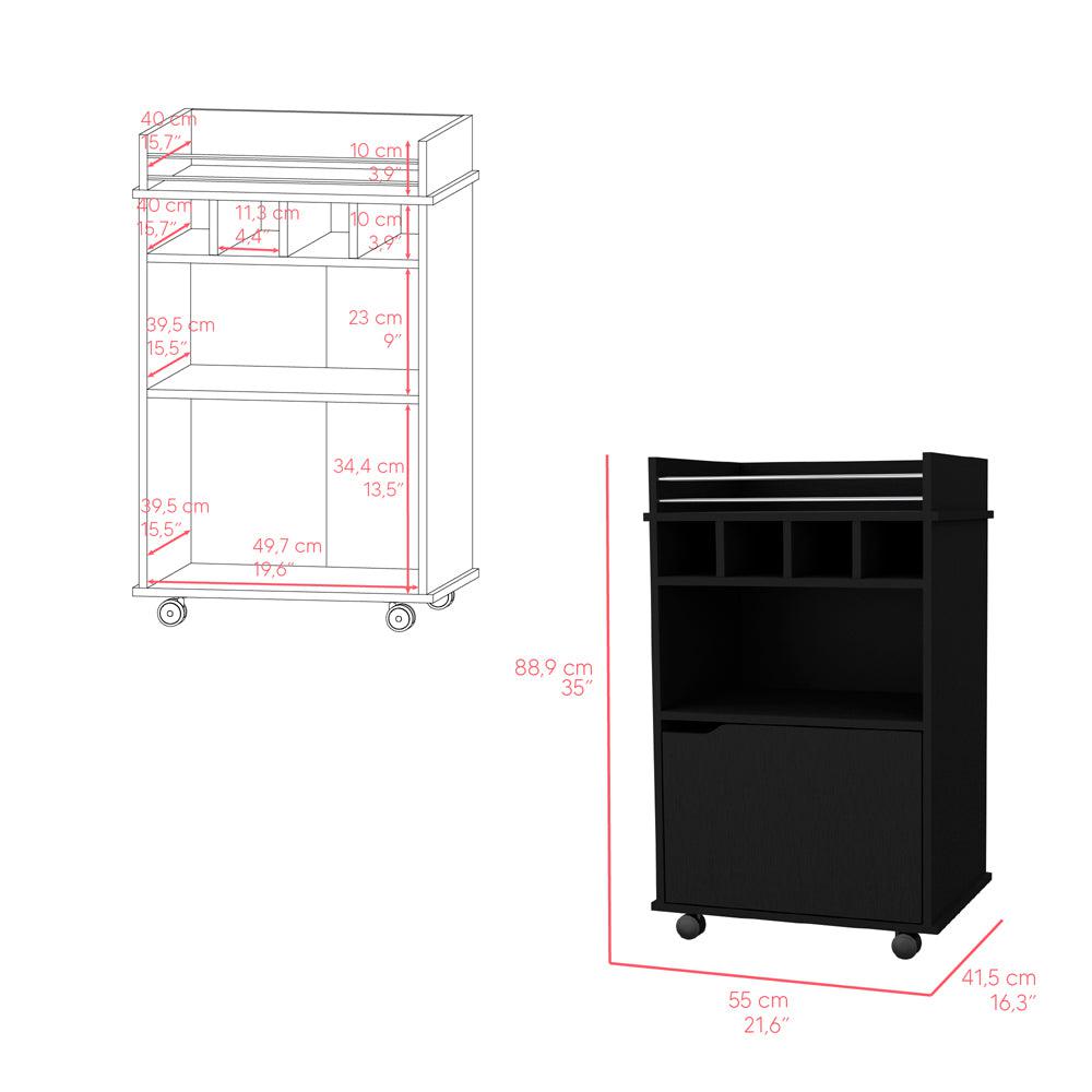 Bar Cart Kinsley, Living Room, Black. Picture 3