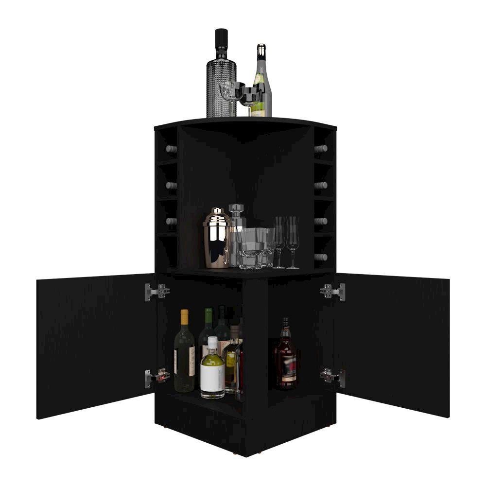 Hobart Bar Cabinet, Living Room, Black. Picture 2