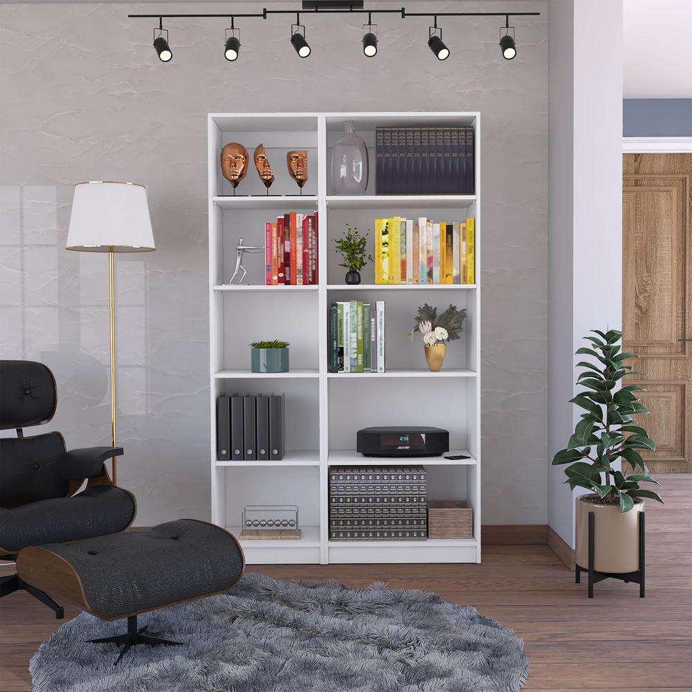 Idalia 2 Piece Living Room Set with 2 Bookcases, White. Picture 2