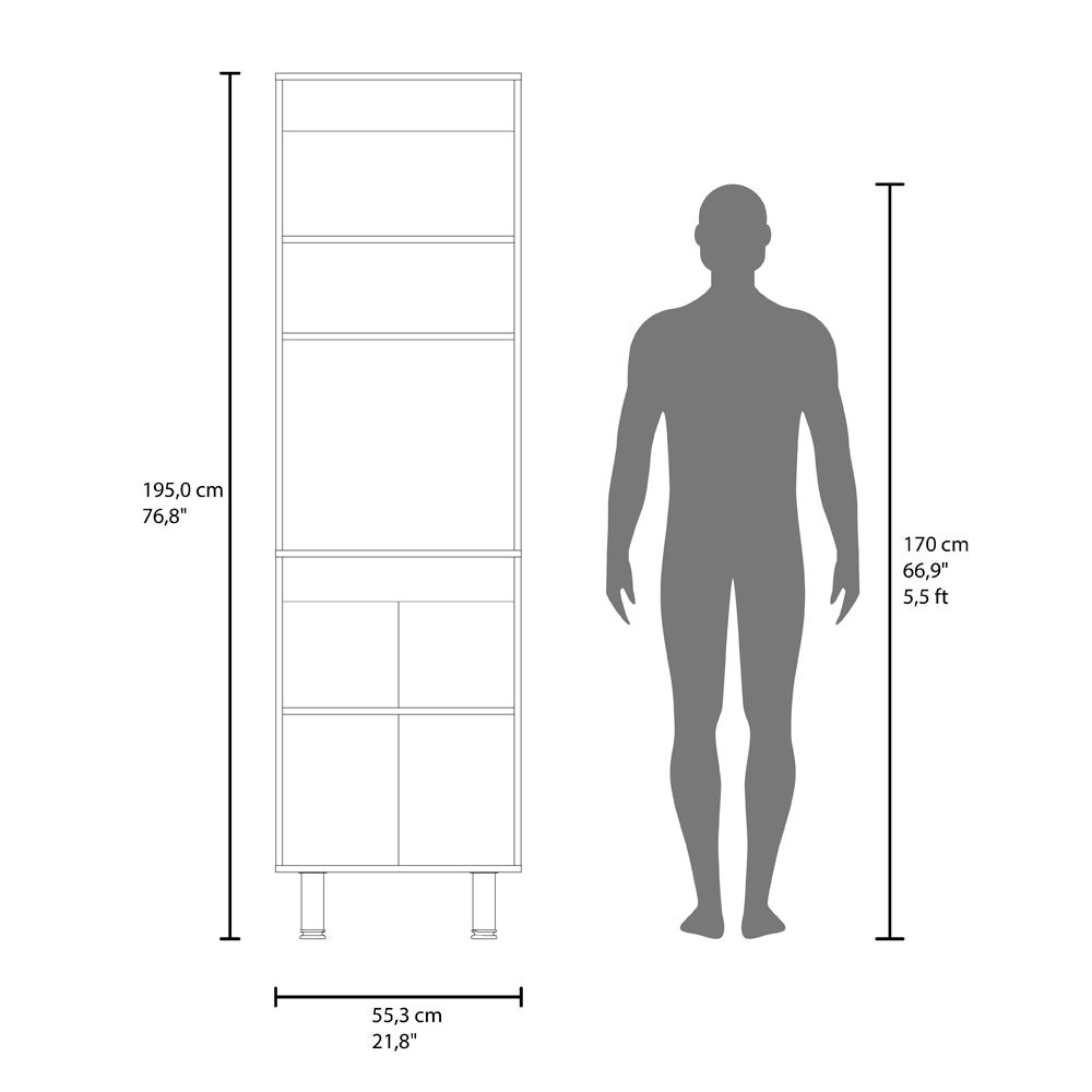 SOHAM Kitchen Pantry Cabinet – Tall Storage Unit, Beige Manufactured Wood Finish. Picture 7