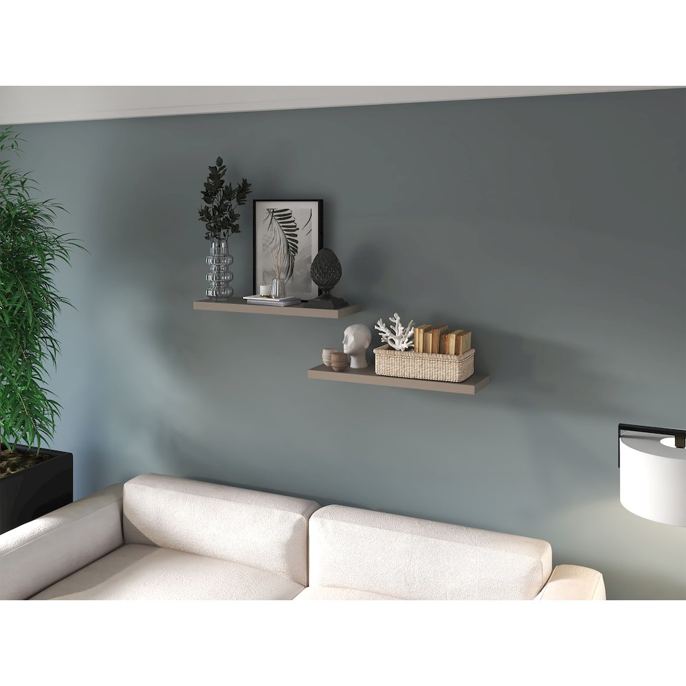 Floating Shelf Dallas, Living Room, Taupe. Picture 5