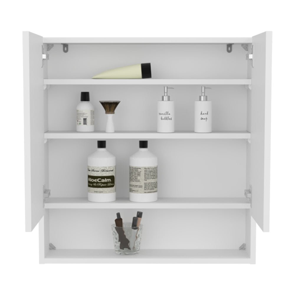 Hickory Double Door Medicine Cabinet, Ideal for Bathroom Storage. Picture 2