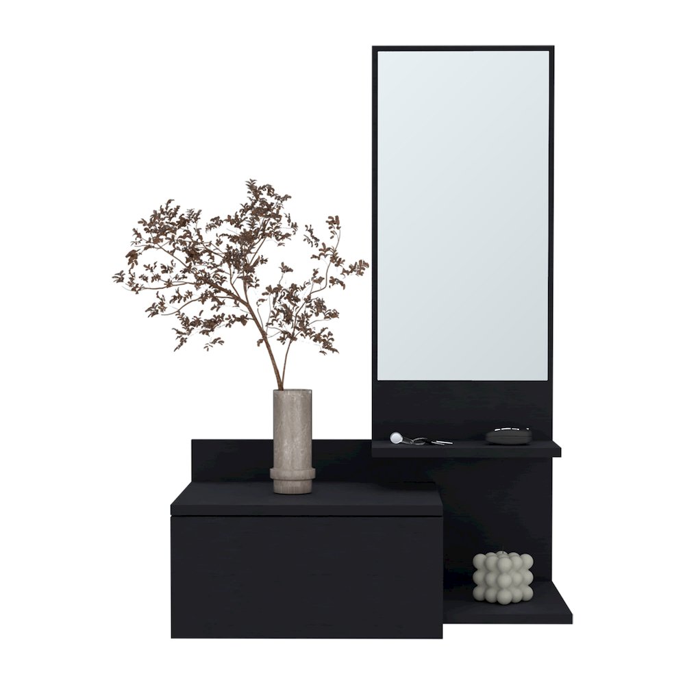 Floating Hallway Cabinet Lowell, Living Room, Black. Picture 7