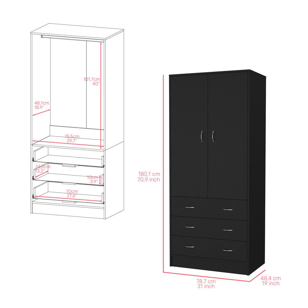 Armoire Ramey, Bedroom, Black. Picture 3