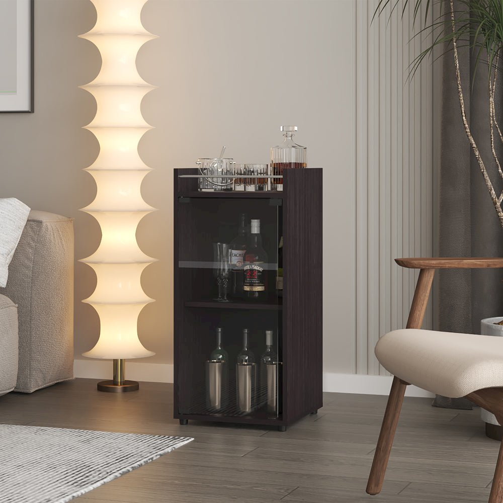 Minibar Cabinet Lampeter, Living Room, Black. Picture 2
