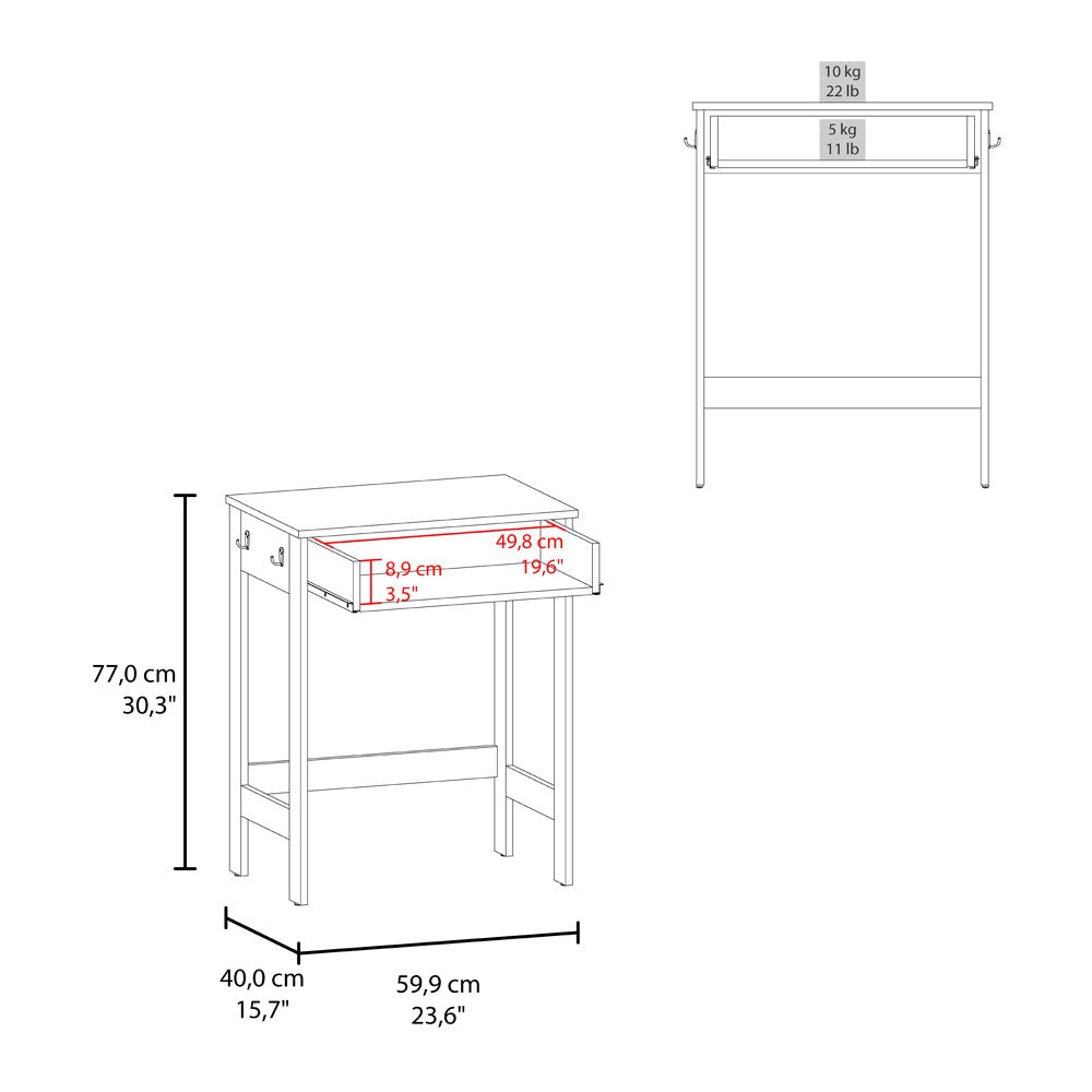 Lebam Desk, Modern Home Office Desk with Drawer for Living Room. Picture 5
