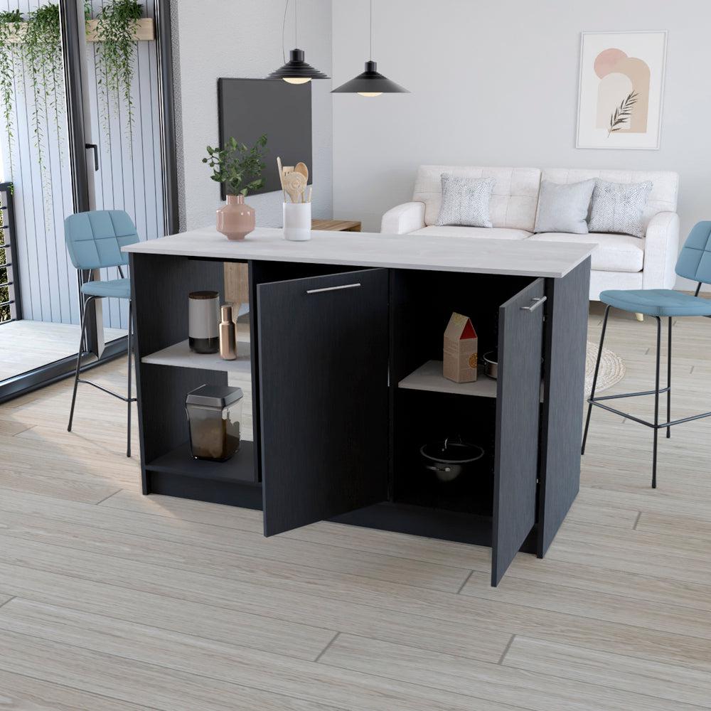 Kitchen Island Padua, Kitchen, Black / Onyx. Picture 3