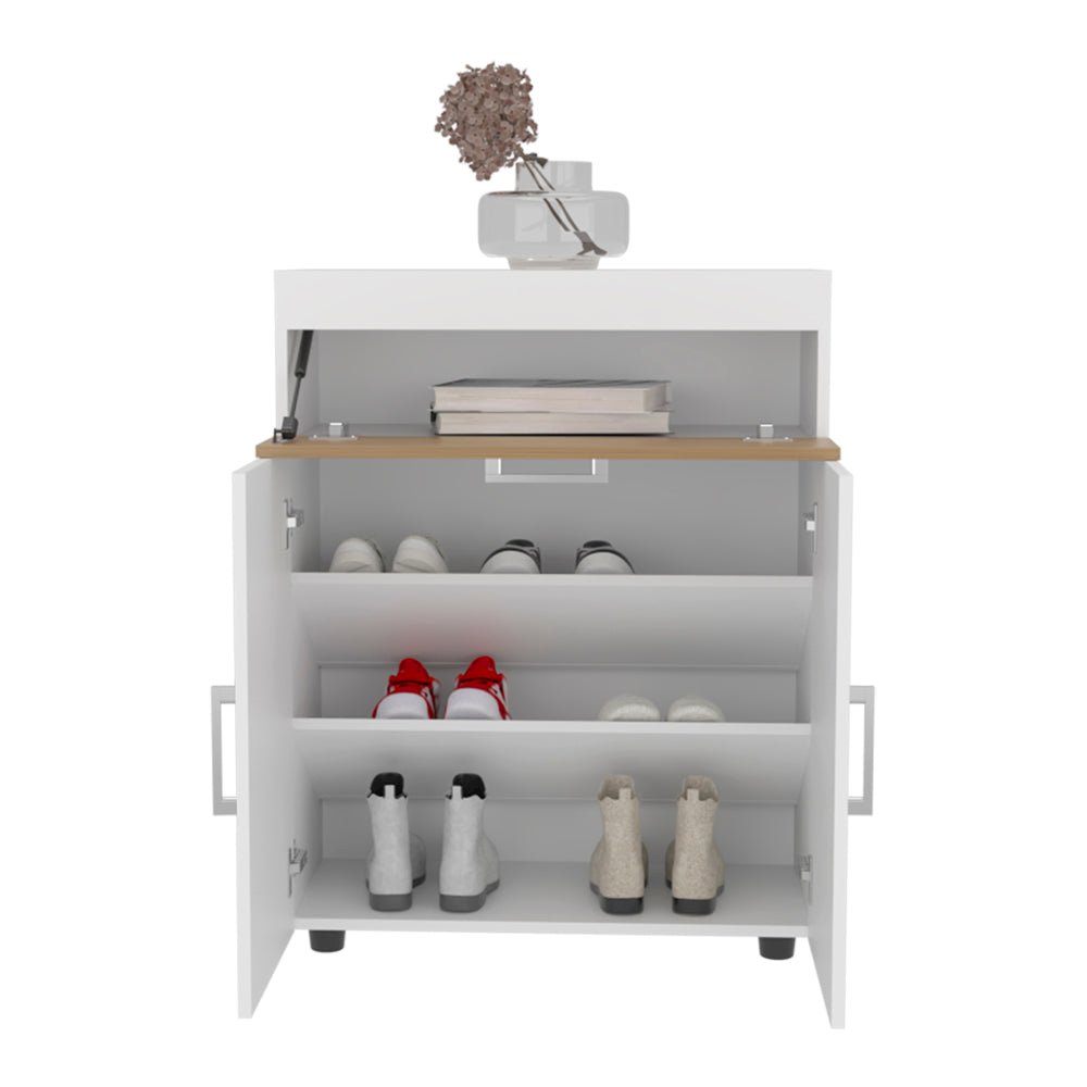 Moab Shoe Rack, Living Room, White/Macadamia. Picture 4