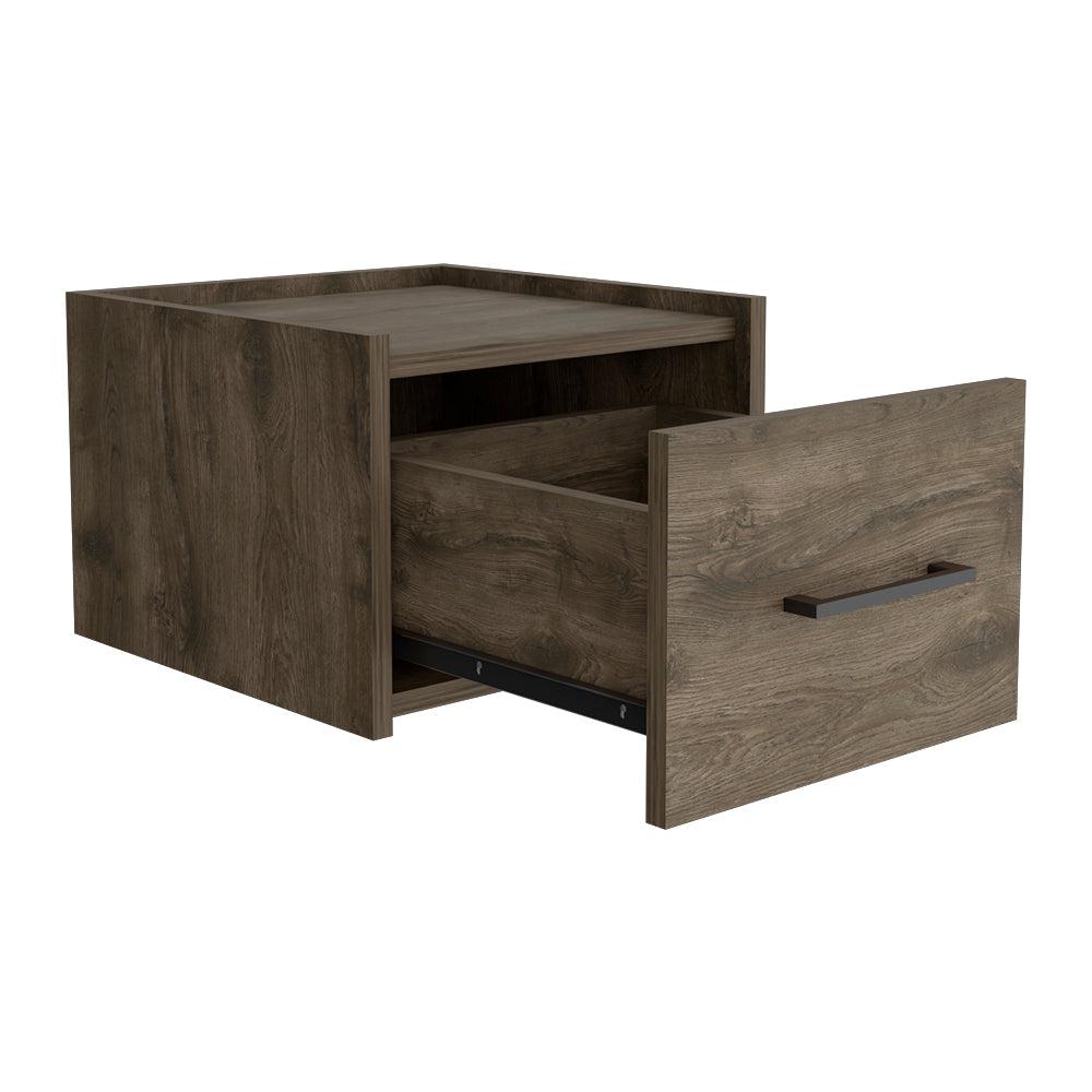 Floating Nightstand Calion, Bedroom, Dark Brown. Picture 4