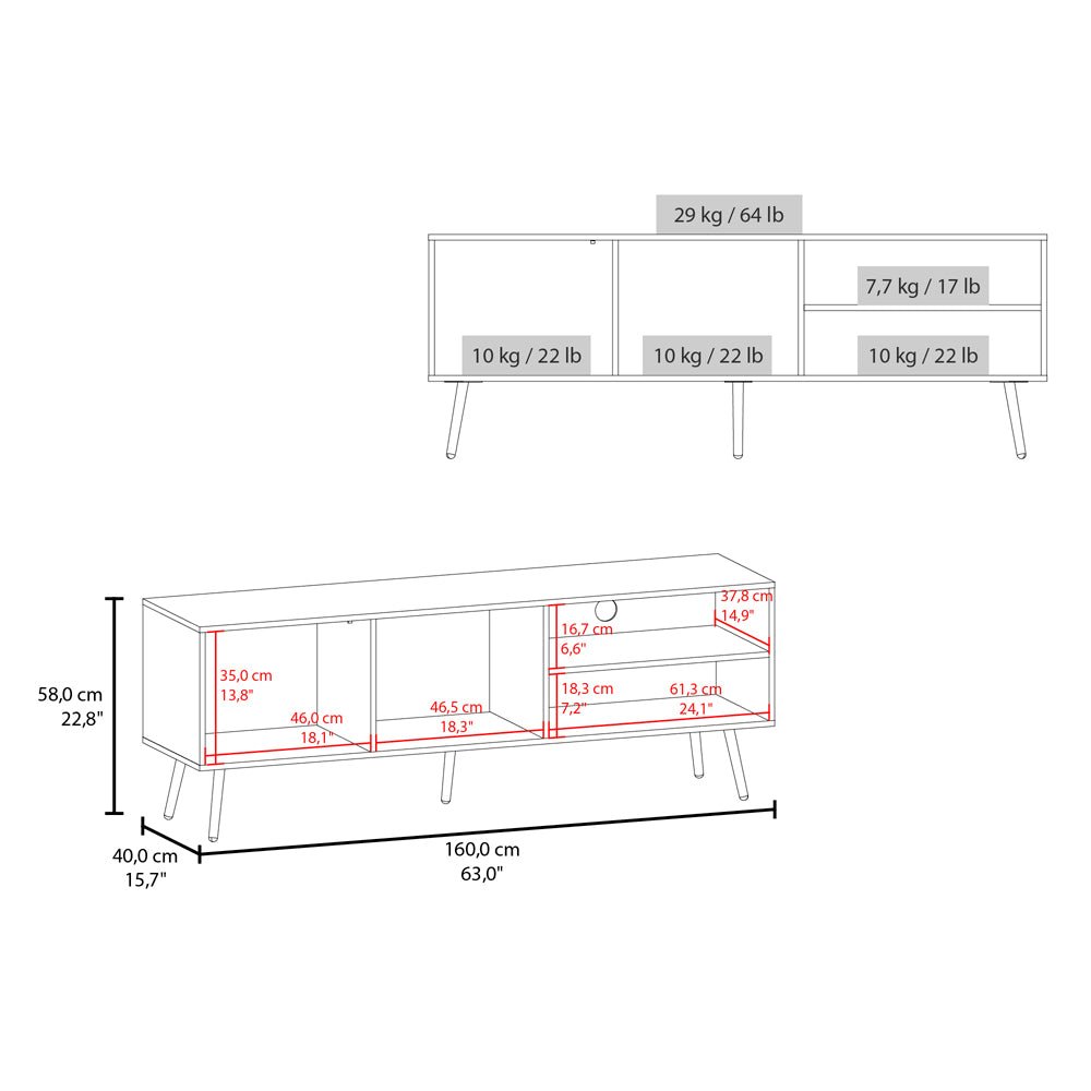 Long Beach Tv Stand , Living Room, Black. Picture 3