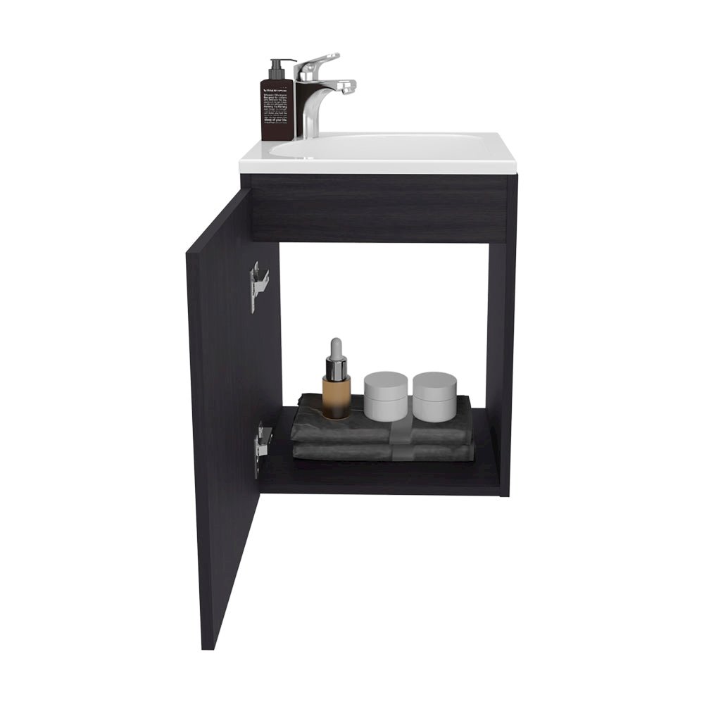 Summit Vanity Sink, Modern Black Bathroom Cabinet with Storage Space. Picture 3