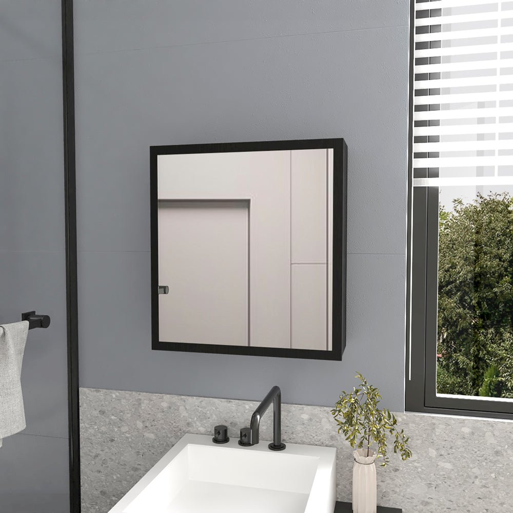 Medicine Cabinet Clayton, Bathroom, Black. Picture 2