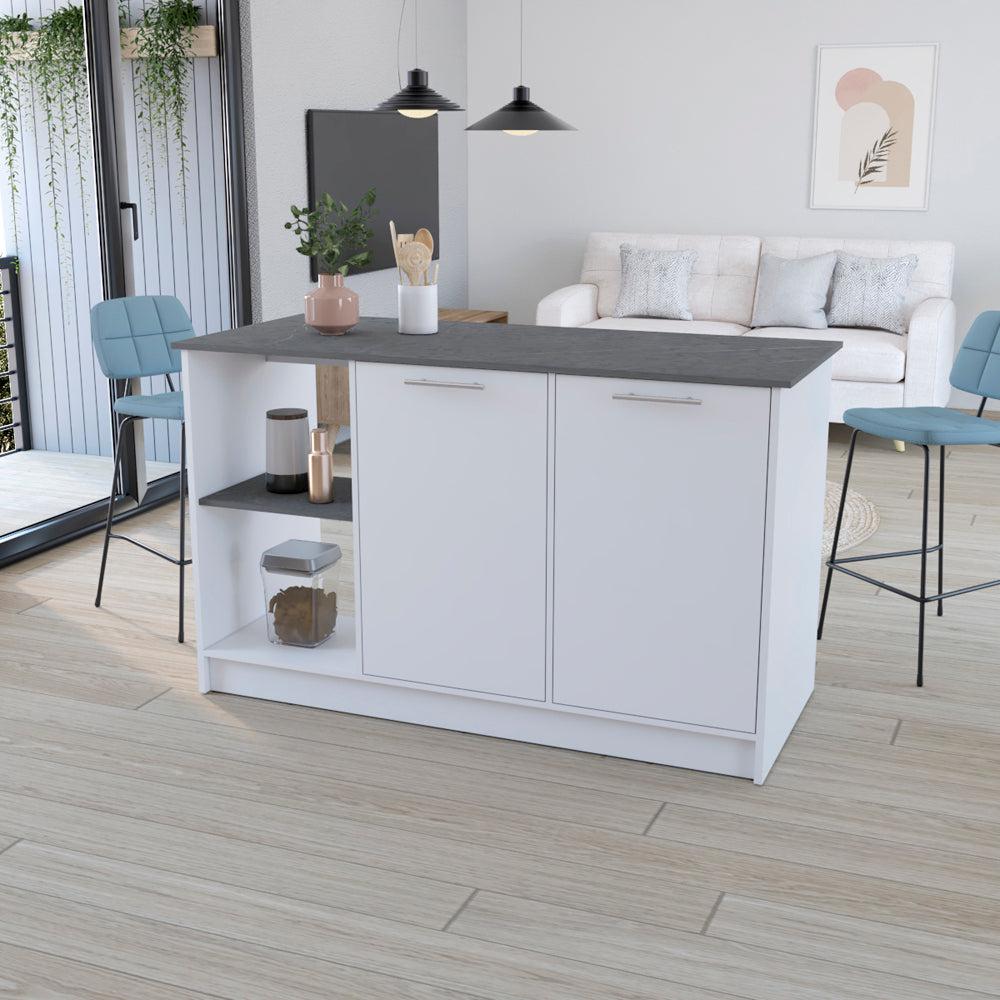 Kitchen Island Padua, Kitchen, White / Onyx. Picture 5